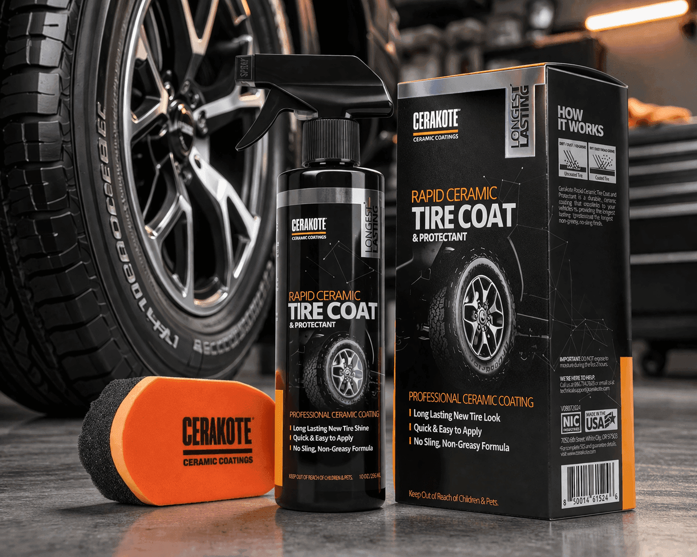 This CERAKOTE Rapid Ceramic Tire Coat Helps You Maintain Deep Black Tires Easily