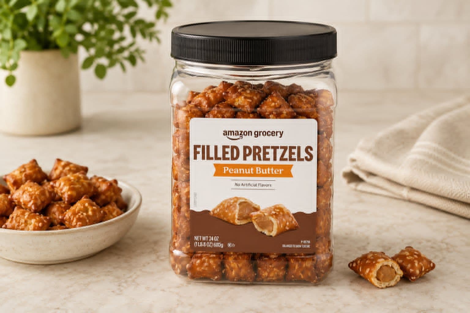 Amazon Grocery Peanut Butter Filled Pretzels Review: Crunchy, Creamy, and Affordable