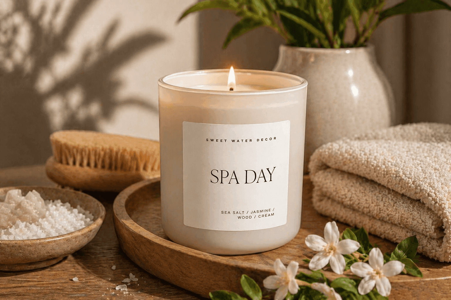 This Sweet Water Decor Spa Day Soy Candle Brings Calm Into Your Space