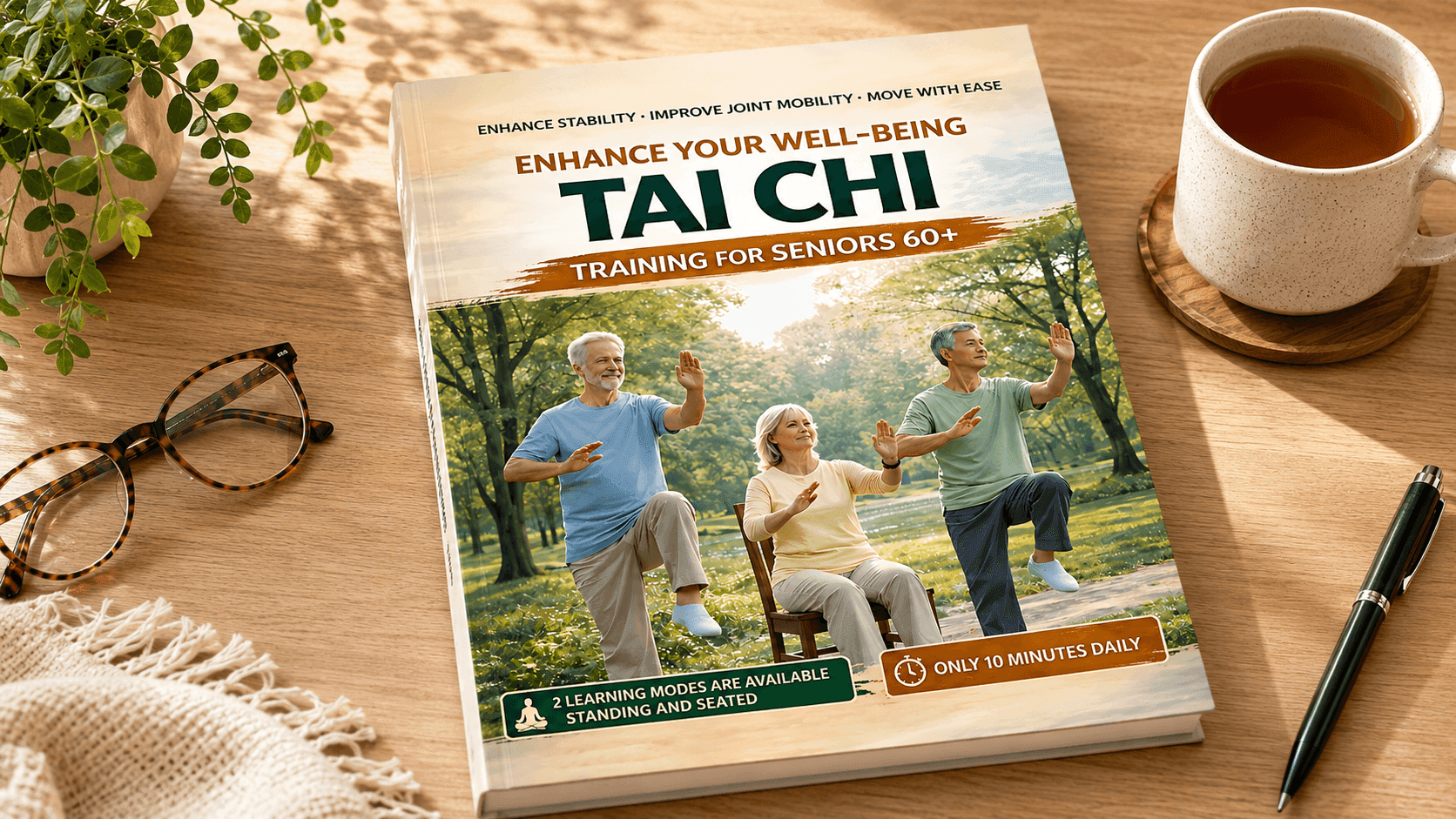 Gentle Tai Chi Daily Practice Planner for Seniors That Supports Balance and Calm
